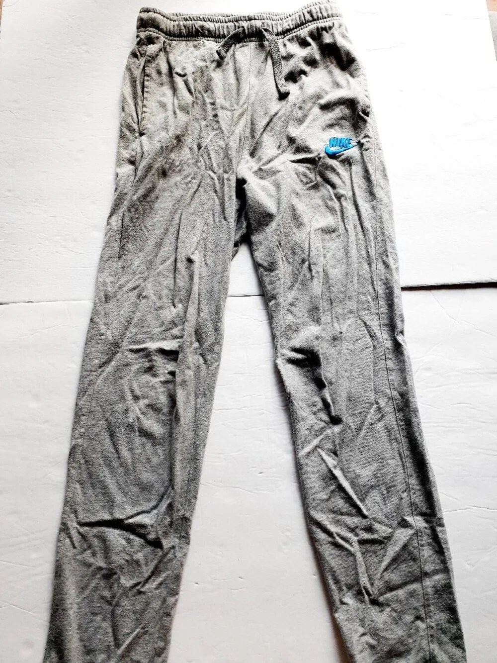 Nike Boys Sweatpants Gray Pull On Drawstring Jogger Elastic Waist XL